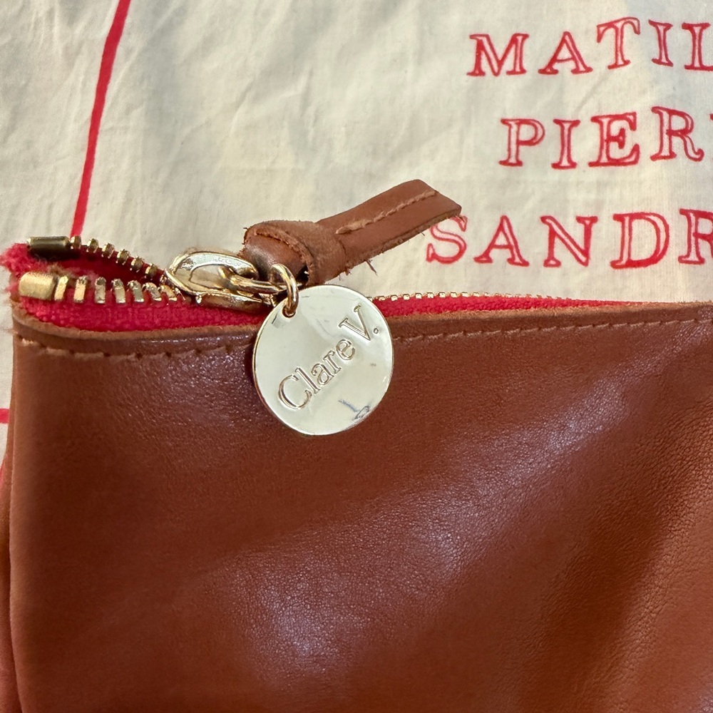Clare V Le Zip Sac Miel Rustic Leather - Picture 8 of 10